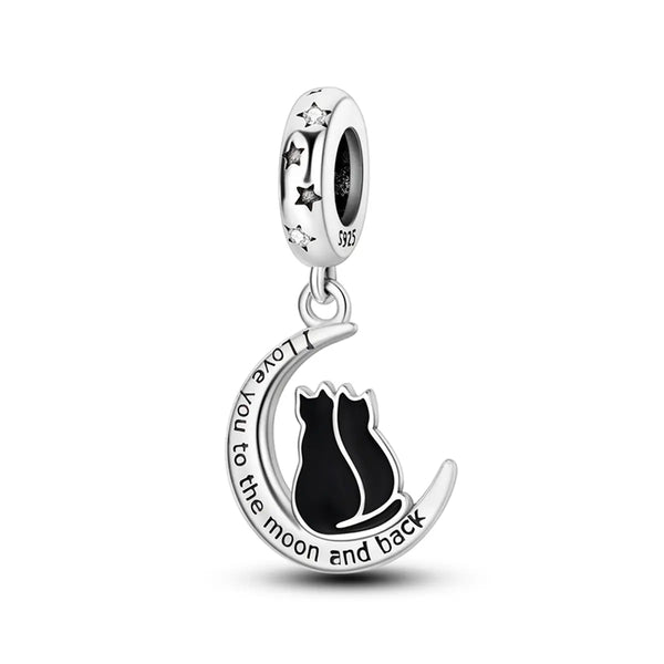 Cats and Moon Charm